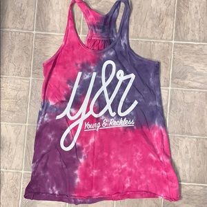 Pink Purple Tye Dye Y&R Young & Reckless Tank Top